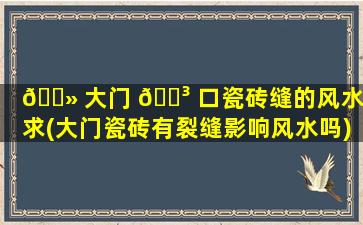 🌻 大门 🐳 口瓷砖缝的风水要求(大门瓷砖有裂缝影响风水吗)